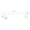 Lampa Sufitowa 2x GU10 + LED 4000K Czarna PARIS Sanico Goldlux