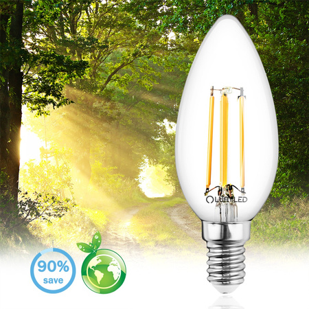 Zestaw 6x Żarówka LED ŚWIECA B35 E14 7W = 60W 806lm 3000K Ciepła 360° Filament LUMILED