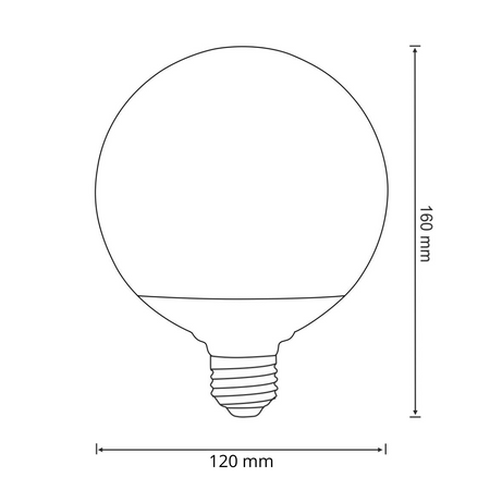 Żarówka LED E27 G125 16W = 100W 1521lm 3000K Ciepła 220° GOLDLUX (Polux)