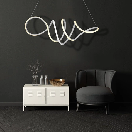 Lampa wisząca LOCA 56W LED Modernistyczna Spiralna Biała ML5491 Milagro Metal + Tworzywo Sztuczne