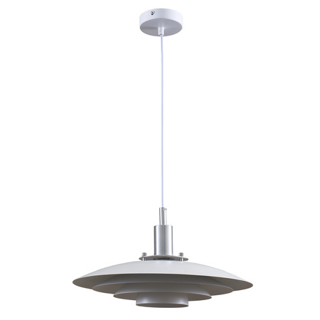 Lampa Sufitowa Wisząca Zwis E27 Biała Chrom Taylor Sanico Goldlux