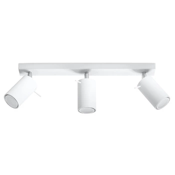 Lampa Sufitowa Oprawa Natynkowa SPOT TUBA Reflektor 3x GU10 Tubularna Biała Nowoczesna Ring Sollux