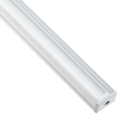 Profil Aluminiowy Anodowany do LED KM35 Srebrny Natynkowy 1m + Przesłona przeźroczysta + Zaślepki