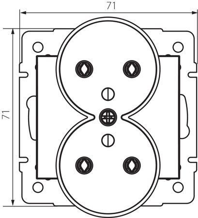 Gniazdo Sieciowe Zasilające Podwójne 16A Uziemienie Prostokątne Srebrne LOGI Kanlux