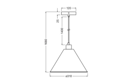 Lampa Sufitowa Wisząca Dekoracyjna E27 Zwis Biały Decor Ledvance