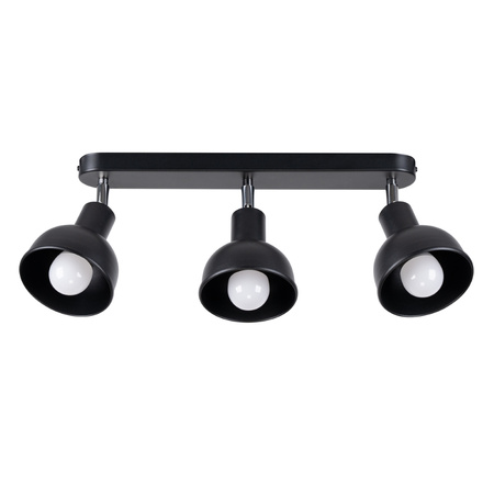 Lampa Sufitowa Oprawa Natynkowa Reflektor 3x E27 Ruchoma Geometryczna Czarna Industrialna Elba Sollux