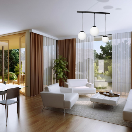 Lampa wisząca LIMA 3xE14 Klasyczna Kula Czarna MLP6524 Milagro Metal + Szkło