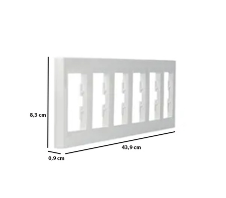 Ramka 6-krotna Pozioma Do Gniazda Sześciokrotna Biała Asfora