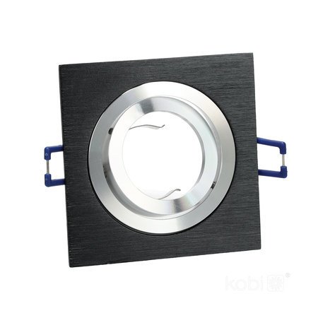 Oprawa Podtynkowa GU10 Halogenowa Wpuszczana Spot Oczko Czarna Kwadratowa Kobi