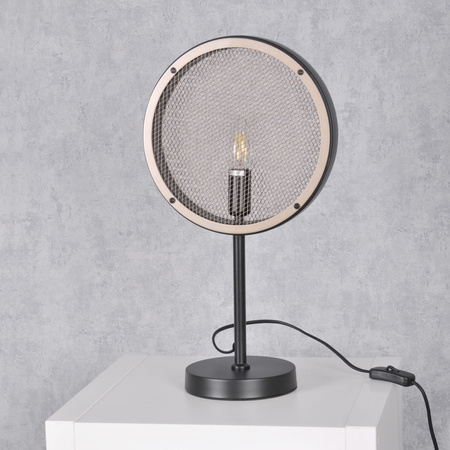 LAMPKA Stołowa ARETE E14 Czarno-złota GOLDLUX (Polux)