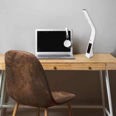 Lampka biurkowa LED GALA 6W Biała z wyświetlaczem IP20 Tworzywo sztuczne Milagro