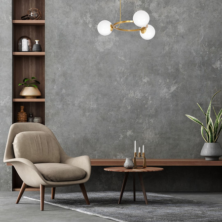 Lampa wisząca VIENNA 3xE14 Mosiądz Obręcz Geometryczne Elegancka MLP5576 Milagro Metal + Szkło