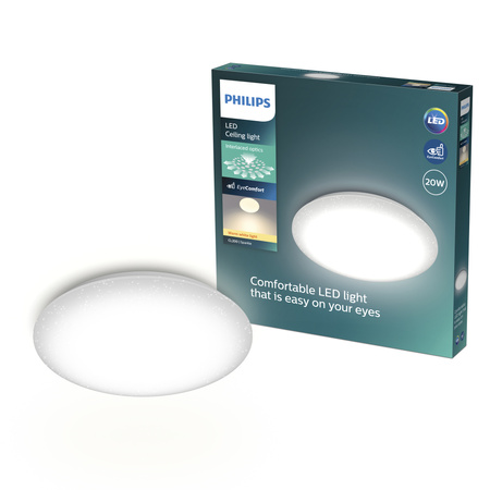 Lampa Sufitowa Plafon LED 20W 2000lm 2700K Ciepła Efekt Gwiazd Moire CL200 Philips