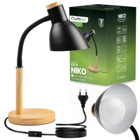 Lampka Biurkowa Szkolna Kreślarska Stołowa Dekoracyjna E27 NIKO Czarna Lumiled