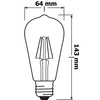 Żarówka LED ST64 E27 6.5W = 60W 806lm 2700K Ciepła 300° Retrofit Filament CLASSIC Osram