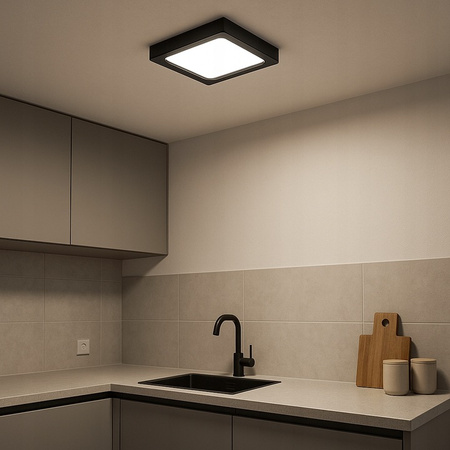 Panel LED Oprawa Sufitowa 12W 960lm 4000K Neutralny Natynkowy Kwadratowy Czarny Proma Masterled