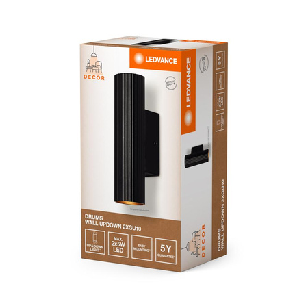 Lampa Ścienna Dekoracyjna Kinkiet Oprawa Natynkowa GU10 Czarny Decor Ledvance