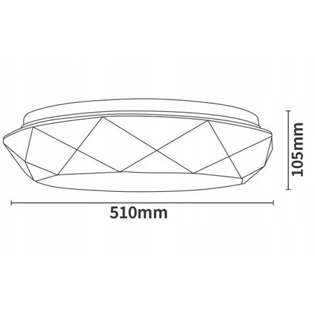 Plafon LED Oprawa lampa Sufitowa DIAMOND 72W 4680lm 51cm Vito + pilot 3000K-6400K