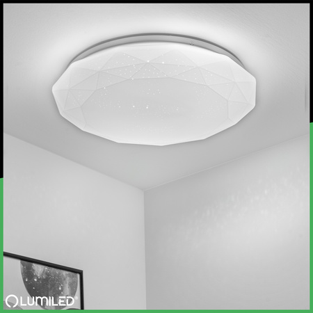 Plafon LED Lampa Sufitowa Natynkowa 12W IP44 Okrągły GLORY 2 DIAMENT 26cm LUMILED