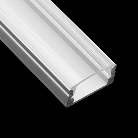 Profil Aluminiowy do LED KM36 Srebrny Natynkowy 1m + Przesłona przezroczysta + Zaślepki