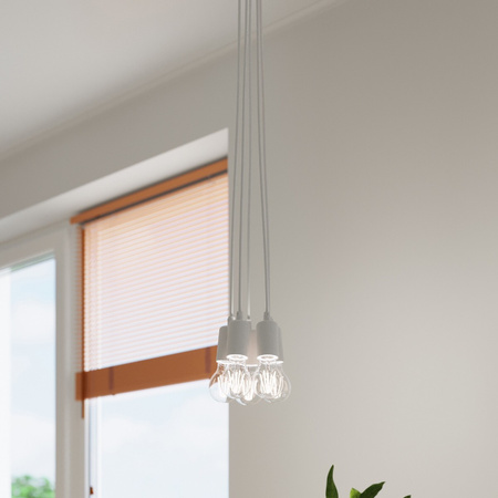 Lampa Sufitowa Wisząca Zwis 3x E27 Nieregularna Biała Nowoczesna Diego Sollux