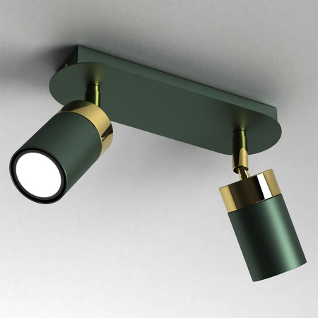 Lampa sufitowa JOKER ZIELONY ZŁOTY 2 x GU10 MILAGRO Metal styl nowoczesny