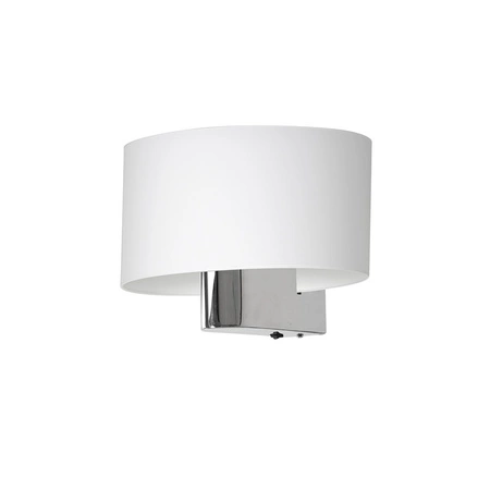 Lampa Ścienna Kinkiet CASINO Biała Chrom 1xE27 Milagro