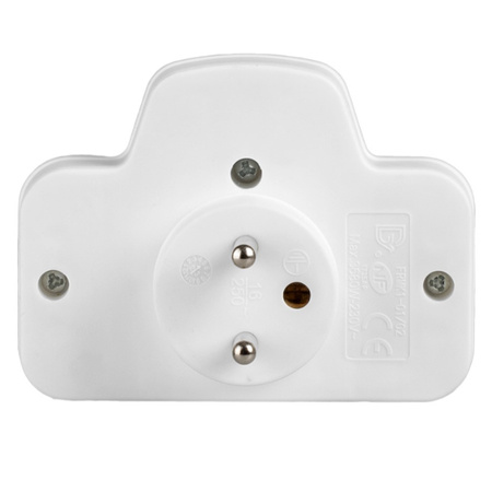 Rozgałęźnik Sieciowy Elektryczny 2x 2P+0 Złodziejka 2 Gniazdka Z Uziemieniem + Wyłącznik VAYOX