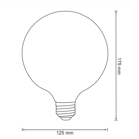 Żarówka LED E27 G125 4W = 18W 320lm 2000K Ciepła 360° Filament GOLDLUX (Polux)