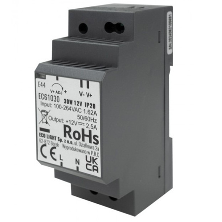 Zasilacz Na Szynę Led DIN Premium Line 12V 30W Ecolight