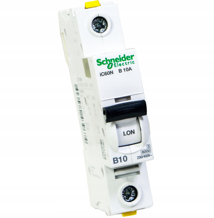 Wyłącznik Nadprądowy B10A Bezpiecznik 1P Schneider