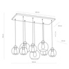 Lampa Sufitowa Wisząca CUBUS GRAPHITE Żyrandol Czarno-Grafitowa Nowoczesna 8xE27 4113 TK Lighting