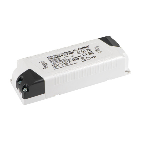 Zasilacz Elektroniczny Stałonapięciowy do Oświetlenia LED 30W 12V DC 2.5A Biały POWELED KANLUX