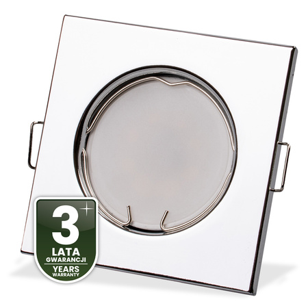 6x Oprawa Halogenowa Podtynkowa Stała Kwadrat PAVO Chrom Blacha MR16 GU10 LUMILED