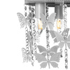 Lampa dziecięca sufitowa szara Żyrandol ANGELICA Motyle 3x E27 Metal i kryształki Milagro