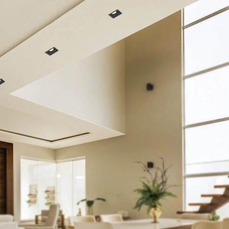 Oprawa Podtynkowa Wpuszczana HALOGENOWA Punktowa Kwadrat GU10 Czarna Videx