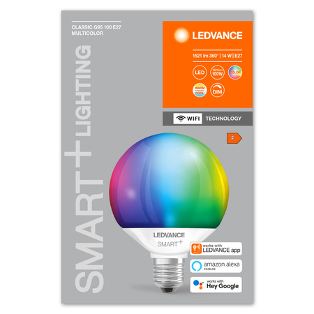 Żarówka LED E27 14W = 100W 1521lm CCT RGB Ściemnialna SMART+ WiFi Globe Ledvance