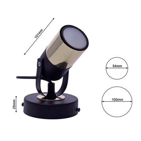 Lampa Ścienna Kinkiet WILSON Czarna 1xGU10 Milagro