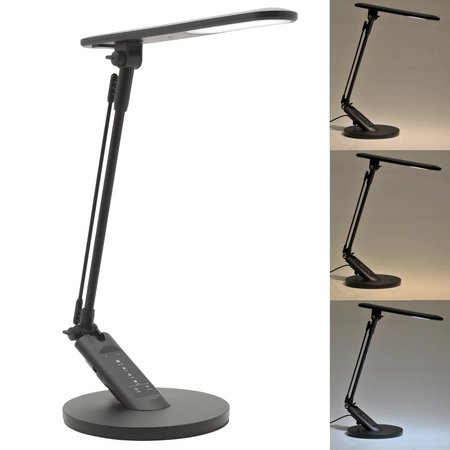 Lampka Biurkowa LED Stołowa 7W 400lm CCT 120° Czarna Ściemnialna Optimum Sanico Goldlux