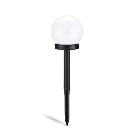 Lampa Solarna Ogrodowa LED ATRIS Wbijana Biała Kula 10cm LUMILED