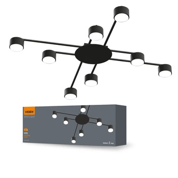 Lampa Sufitowa Żyrandol Oprawa 8x GX53 LED Czarna Nowoczesna Videx