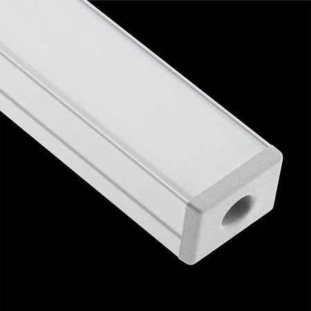 Profil Aluminiowy Anodowany do LED KM33 Srebrny Natynkowy 1m + Przesłona mleczna + Zaślepki