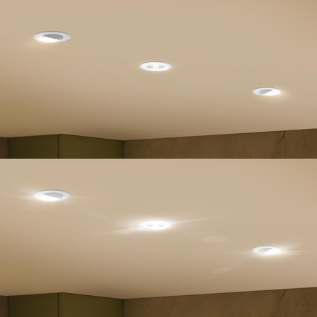 3x Oprawa Podtynkowa Wpuszczana LED 5W 500lm 2700K Ciepła Ruchoma Okrągła biały Ściemnialna 3-STEP SceneSwitch Cilantro Philips