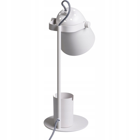 Lampka Biurkowa Stołowa Szkolna Nocna + Organizer Raibo E27 5W Biała KANLUX