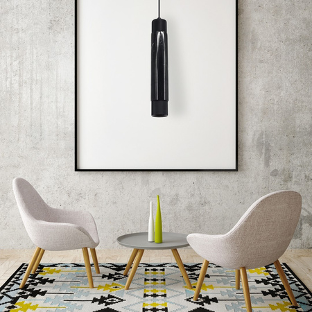 Lampa Wisząca Sufitowa MARBLE Czarna 1xGU10 Milagro