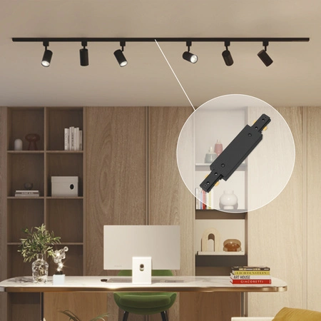 Złącze Zasilające Podwójne do Szyn Oświetleniowych Szynoprzewodów LED Jednofazowych Czarny EasyLink Philips