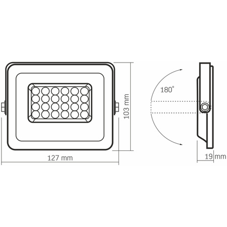 Naświetlacz LED 20W 1800lm 5000K IP65 Biały VIDEX LUCA