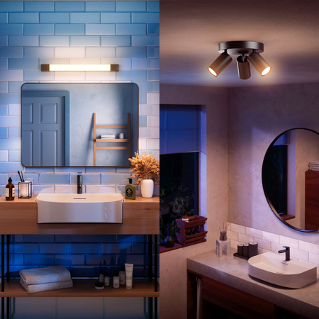 Lampa nad Lustro LED 5W 730lm 2700K 44cm IP44 Czarna Rover Philips