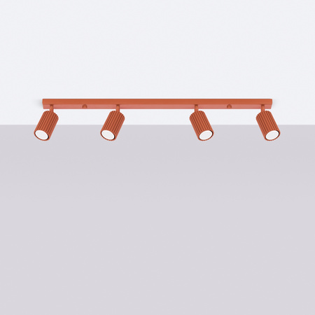 Lampa Sufitowa Reflektor Tuba Spot 4x GU10 Ochra Czerwona Karbon Deep Space SL.1641 Sollux