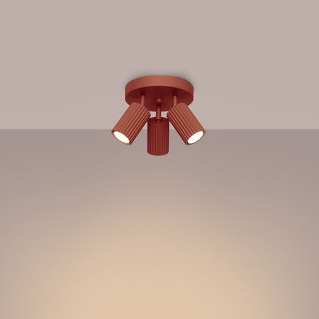 Lampa Sufitowa Plafon Tuba Spot 3x GU10 Ochra Czerwona Karbon Deep Space SL.1639 Sollux